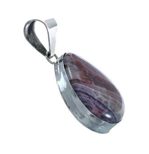 Native American Navajo Sterling Silver And Jasper Pendant JX129848